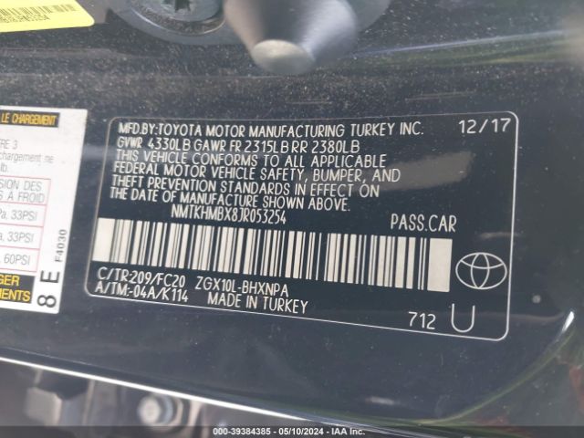 NMTKHMBX8JR053254 Toyota C-hr Xle Premium