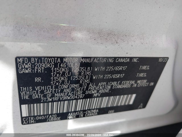 Toyota Rav4 Xle 2024 2T3W1RFV9RW304287 Image 9