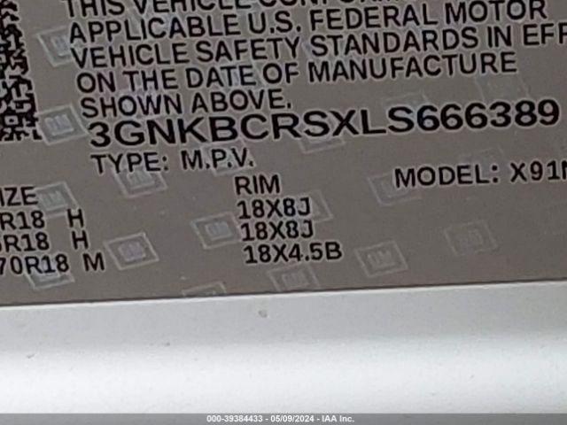 3GNKBCRSXLS666389 Chevrolet Blazer Fwd 2lt