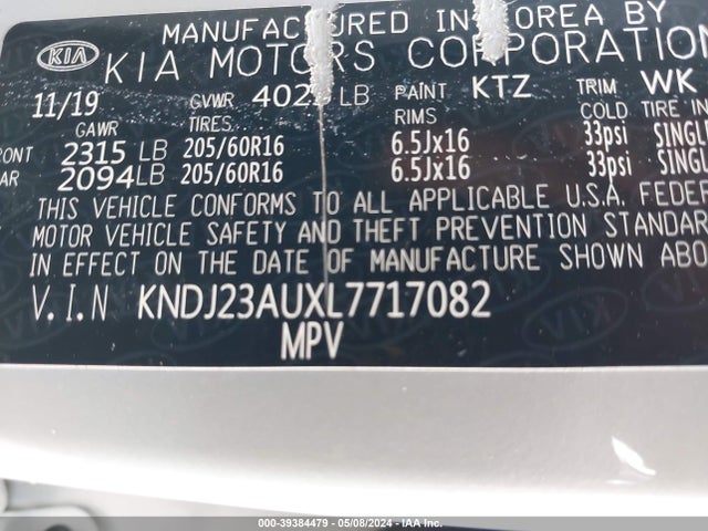 KIA SOUL S 2020 KNDJ23AUXL7717082 Image 9