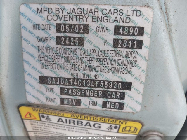 2003 JAGUAR XJ SAJDA14C13LF55930 Photo 8