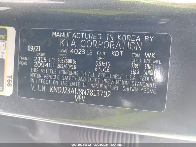 KIA SOUL LX 2022 KNDJ23AU8N7813702 Image 9