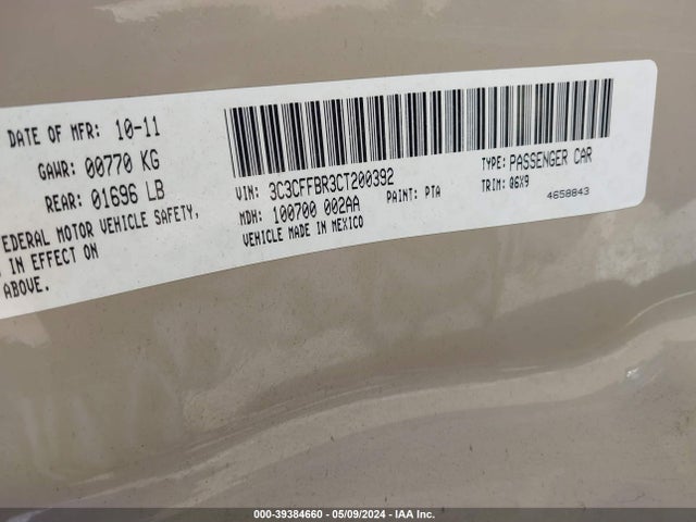 2012 FIAT 500 3C3CFFBR3CT200392 Photo 8