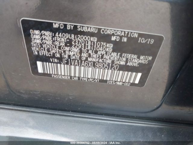 JF1VA1A6XL9805120 Subaru WRX