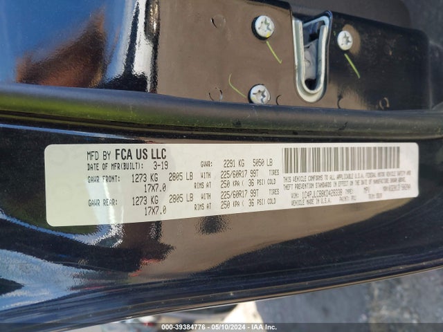 1C4PJLCB8KD428338 Jeep Cherokee Latitude Fwd