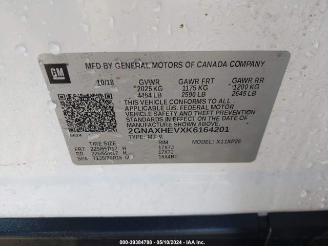 Chevrolet EQUINOX LS 2019 2GNAXHEVXK6164201 Image 9