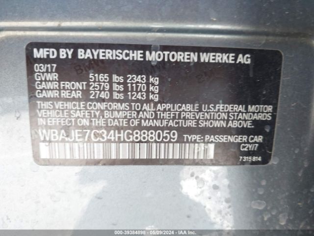 WBAJE7C34HG888059 BMW 540i Xdrive