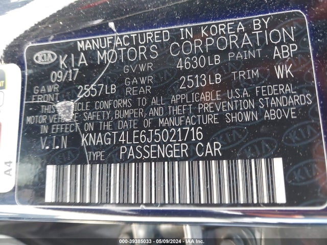 KIA Optima Hybrid Premium 2018 KNAGT4LE6J5021716 Image 9