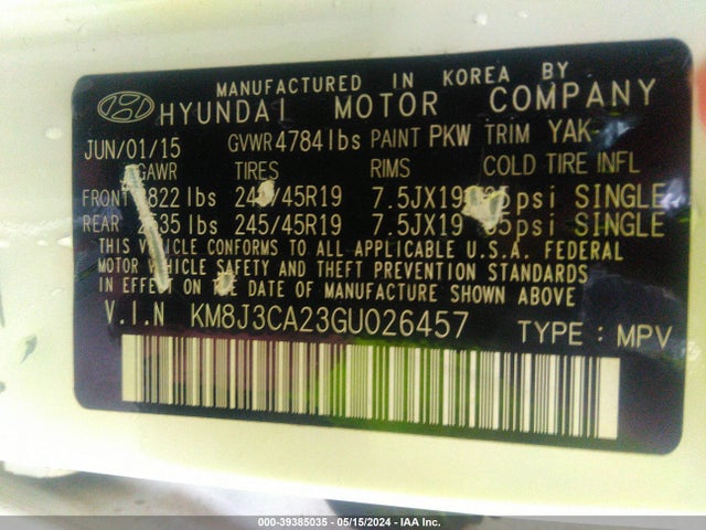 Hyundai Tucson Limited 2016 KM8J3CA23GU026457 Image 9