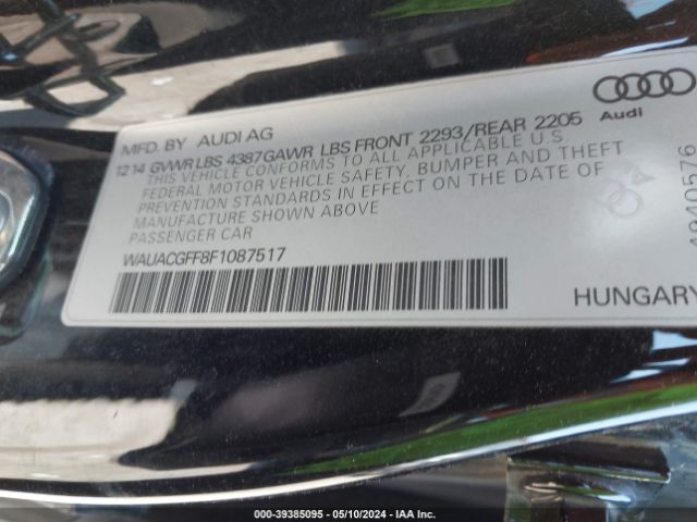 WAUACGFF8F1087517 Audi A3 1.8t Premium