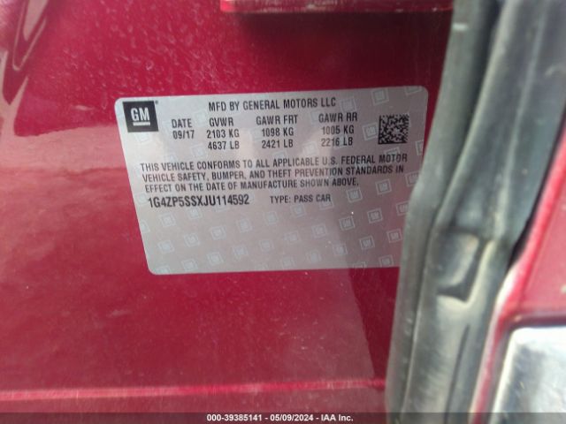 1G4ZP5SSXJU114592 Buick Lacrosse Essence