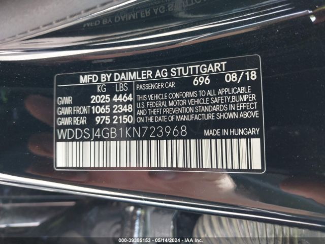 WDDSJ4GB1KN723968 Mercedes-Benz CLA 250 4MATIC