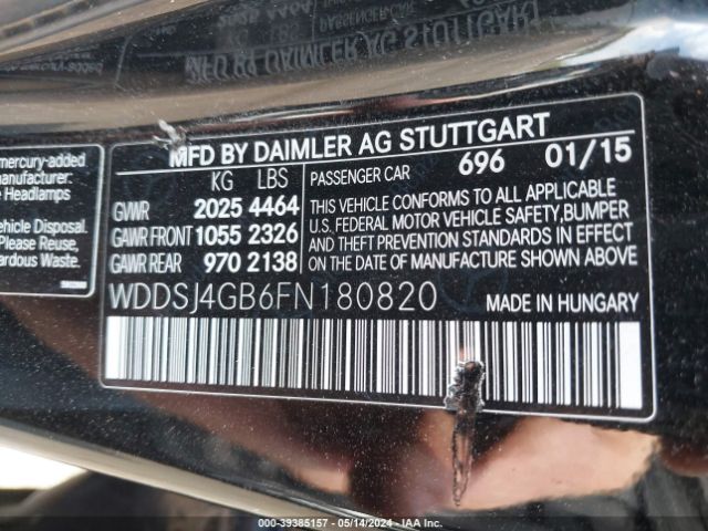 WDDSJ4GB6FN180820 Mercedes-Benz CLA 250 4MATIC