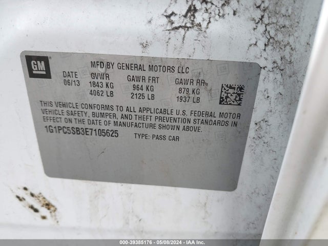 Chevrolet Cruze 1lt Auto 2014 1G1PC5SB3E7105625 Image 9