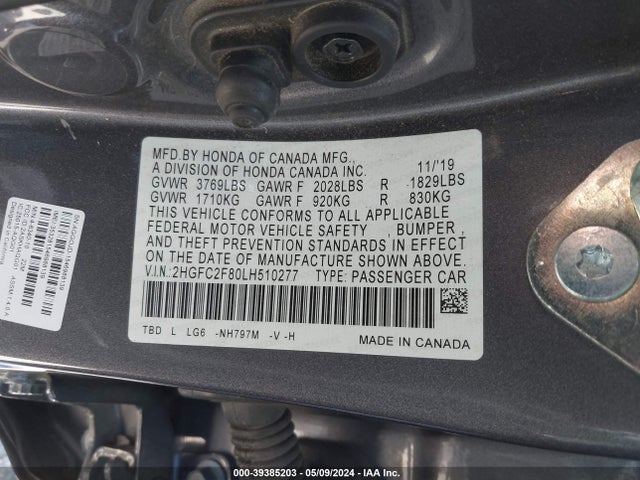 Honda Civic Sport 2020 2HGFC2F80LH510277 Image 9
