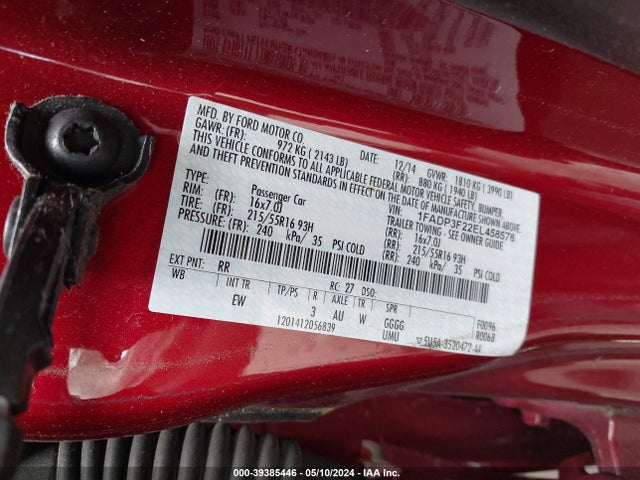 Ford FOCUS SE 2014 1FADP3F22EL458576 Image 9