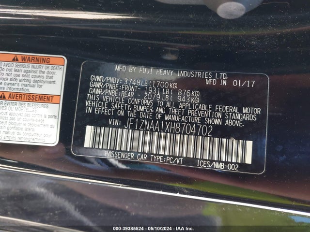 Toyota 86 2017 JF1ZNAA1XH8704702 Image 9