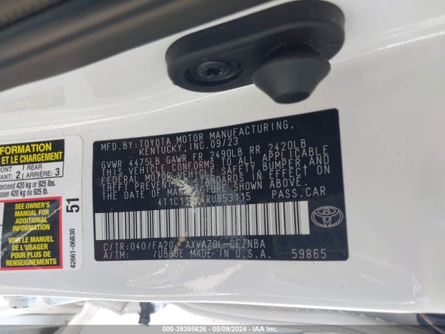 Toyota CAMRY LE 2024 4T1C11AK4RU853115 Image 9