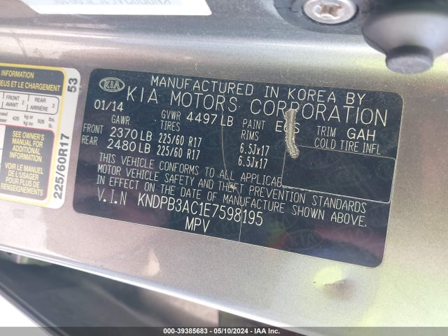 KIA Sportage Lx 2014 KNDPB3AC1E7598195 Image 9