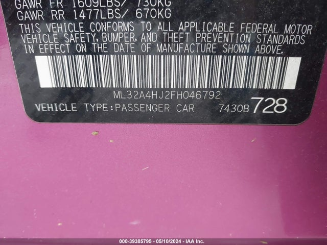 ML32A4HJ2FH046792 Mitsubishi MIRAGE ES