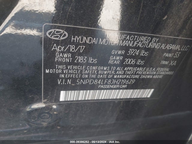 Hyundai Elantra Value Edition 2018 5NPD84LF8JH219679 Image 9
