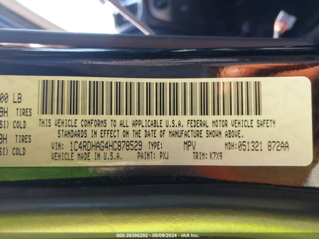 1C4RDHAG4HC878529 Dodge Durango Sxt Rwd