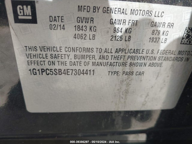 Chevrolet Cruze 1lt Auto 2014 1G1PC5SB4E7304411 Image 9