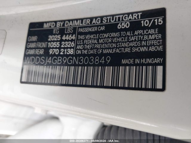 WDDSJ4GB9GN303849 Mercedes-Benz CLA 250 4MATIC