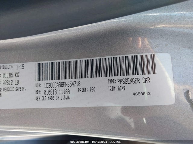Chrysler 200 Limited 2015 1C3CCCAB8FN654718 Image 9