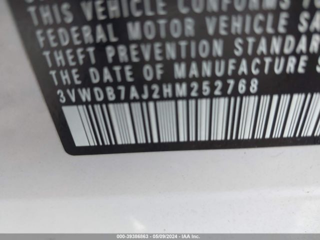 3VWDB7AJ2HM252768 Volkswagen Jetta 1.4t Se