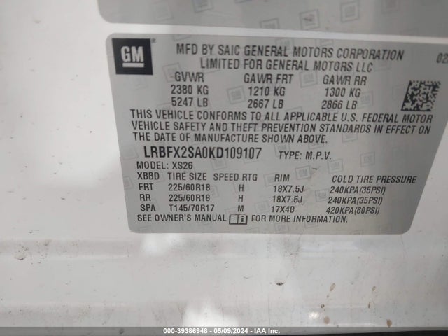 Buick Envision Awd Essence 2019 LRBFX2SA0KD109107 Image 9