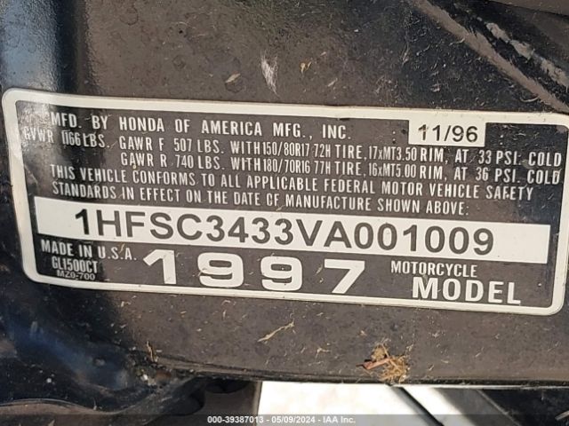 1997 HONDA GL1500 1HFSC3433VA001009 Photo 9