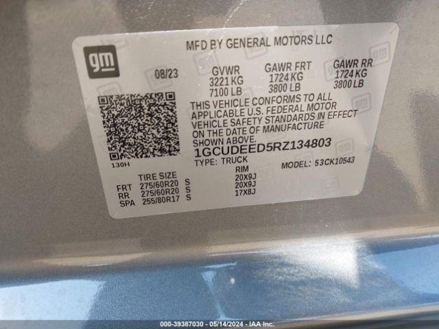 1GCUDEED5RZ134803 Chevrolet Silverado 1500 4wd  Short Bed Rst