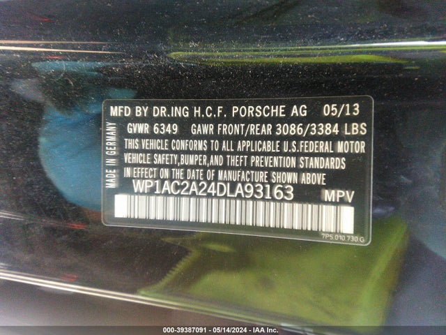 2013 PORSCHE CAYENNE WP1AC2A24DLA93163 Photo 8