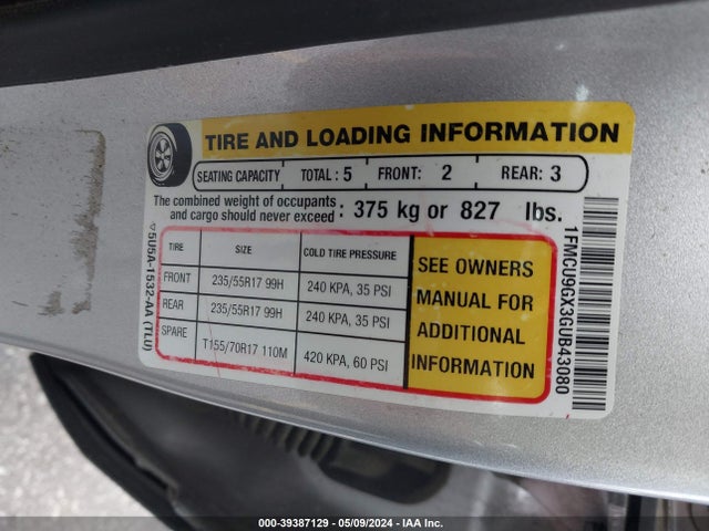 Ford ESCAPE SE 2016 1FMCU9GX3GUB43080 Image 9