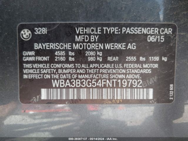 WBA3B3G54FNT19792 BMW 328i Xdrive