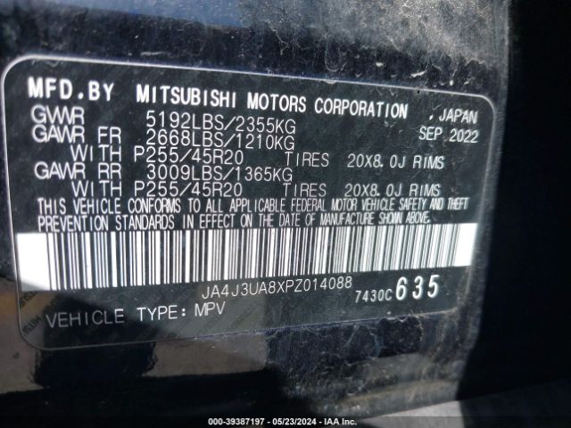 JA4J3UA8XPZ014088 Mitsubishi Outlander Se 2.5 2wd/se Black Edition 2wd/se Special Edition 2wd