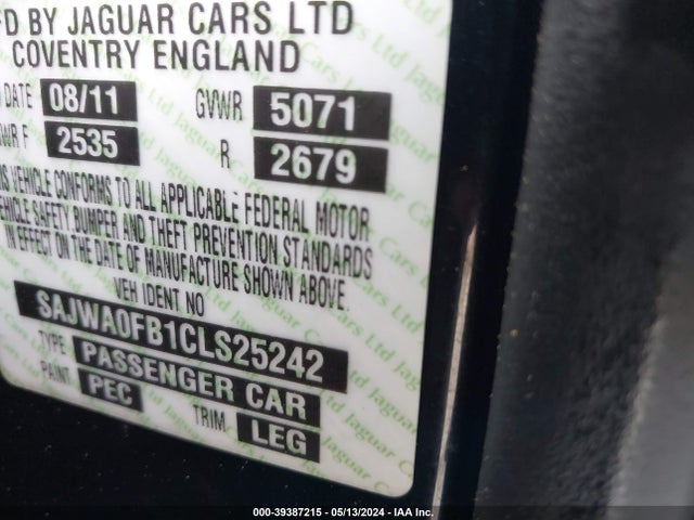 2012 JAGUAR XF SAJWA0FB1CLS25242 Photo 8