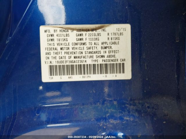 19UDE2F38GA023614 Acura Ilx 2.4l/acurawatch Plus Package