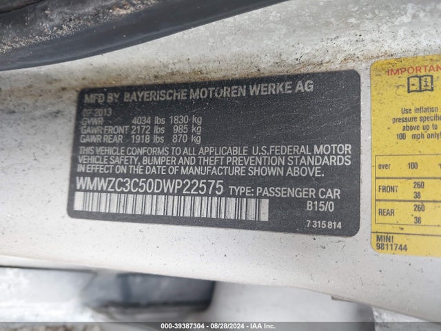 2013 MINI COUNTRYMAN WMWZC3C50DWP22575 Photo 8