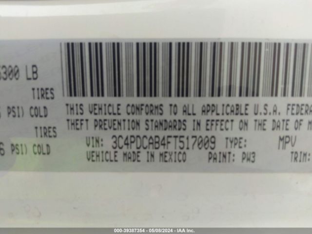 3C4PDCAB4FT517009 Dodge Journey American Value Pkg