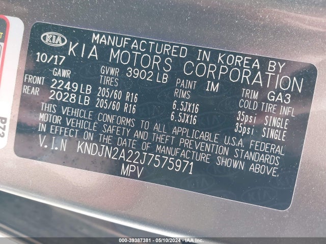 KIA Soul 2018 KNDJN2A22J7575971 Image 9