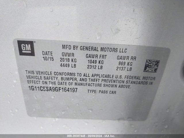 Chevrolet Malibu Limited Lt 2016 1G11C5SA9GF164197 Image 9