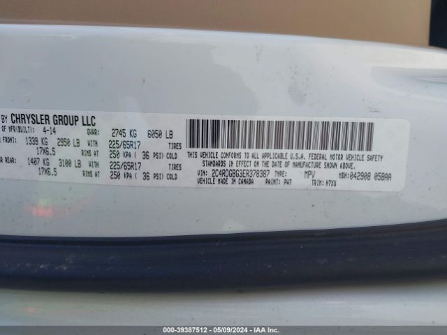 2C4RDGBG3ER378387 Dodge Grand Caravan American Value Pkg