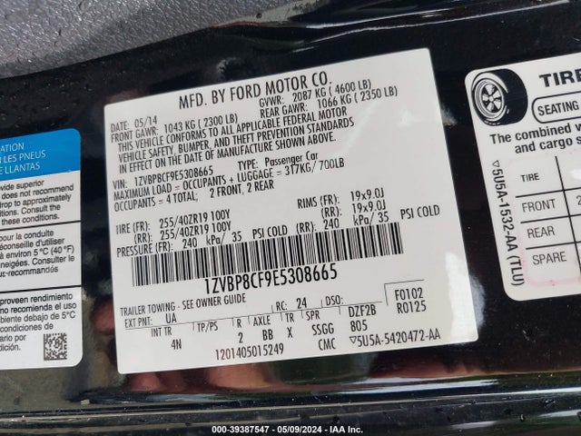 Ford Mustang Gt Premium 2014 1ZVBP8CF9E5308665 Image 9