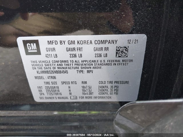 KL4MMBS26NB084945 Buick Encore Gx Fwd Preferred