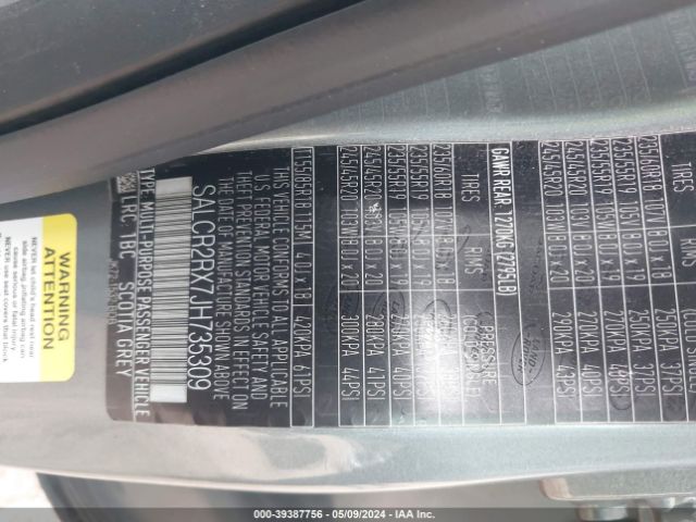 SALCR2RX7JH735309 Land Rover Discovery Sport Hse