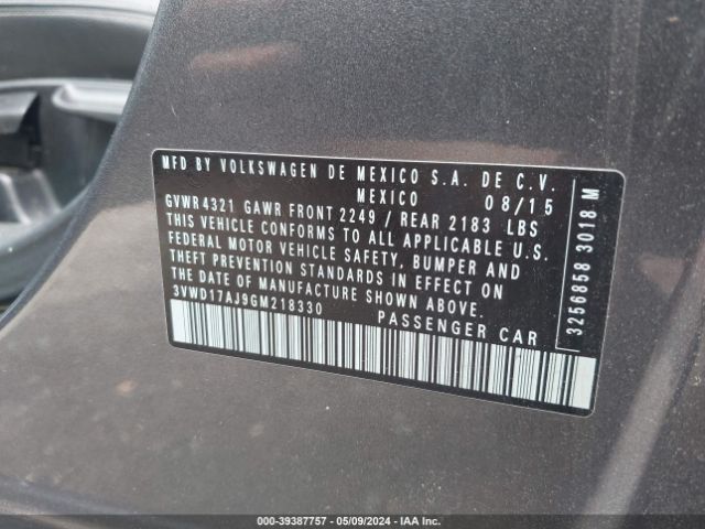 3VWD17AJ9GM218330 Volkswagen Jetta 1.8t Sport