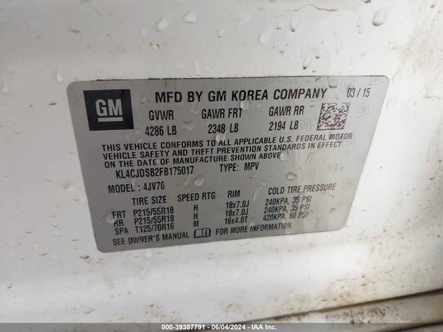 KL4CJDSB2FB175017 Buick Encore Premium