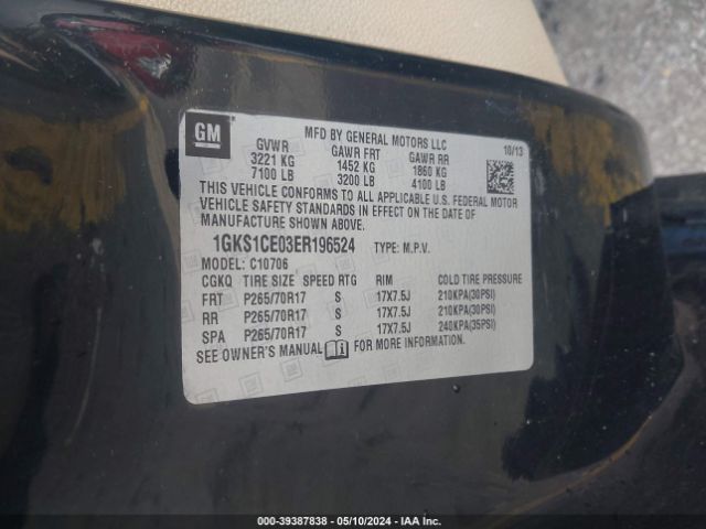 1GKS1CE03ER196524 GMC YUKON SLT